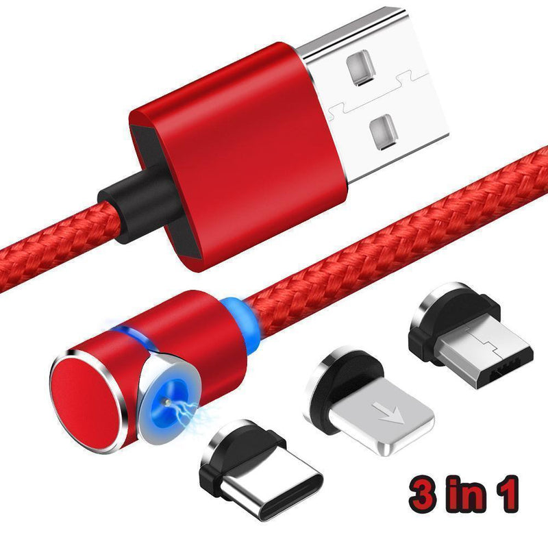 Bequee 3 in 1 magnetisches Ladekabel fĂĽr Lightning, Micro und Type C, 2m - hallohaus