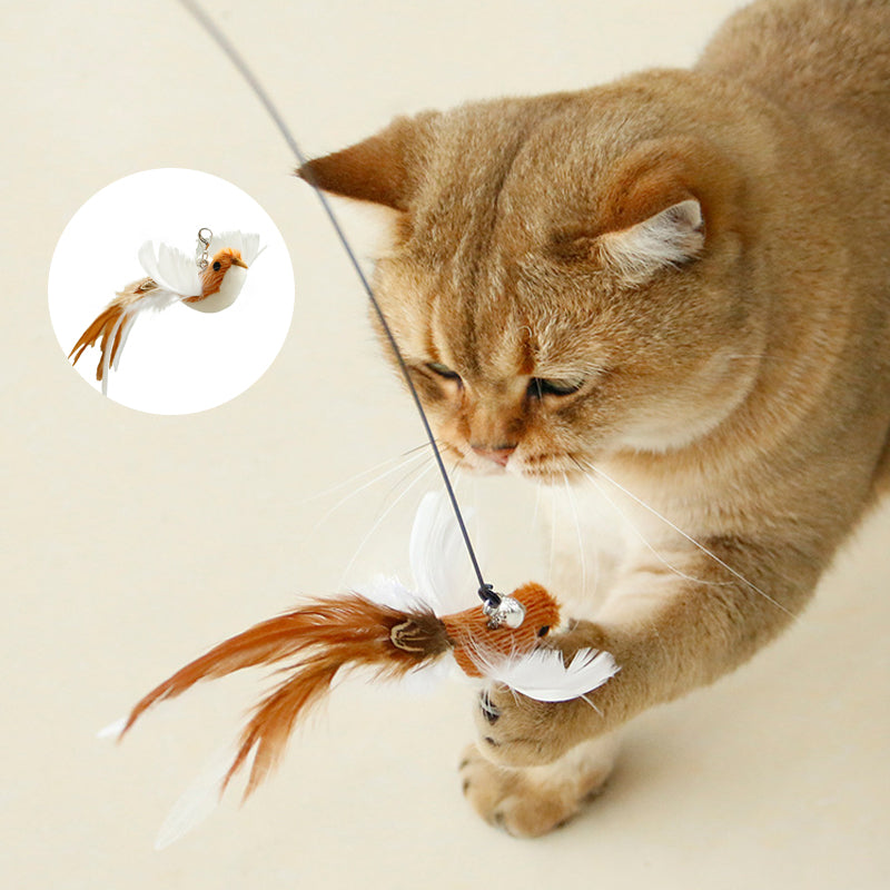 Katzenspielzeugstab in Form eines simulierten Vogels