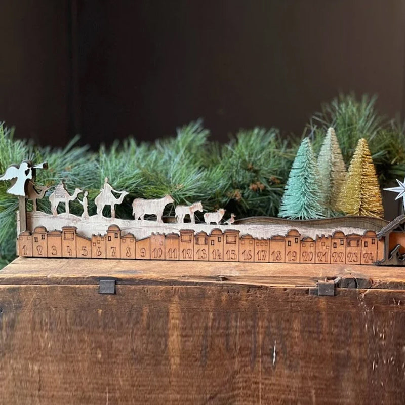 Weihnachtskrippen-Adventskalender aus Holz