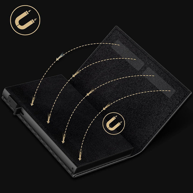 Klappbrieftasche aus Leder mit großem Fassungsvermögen