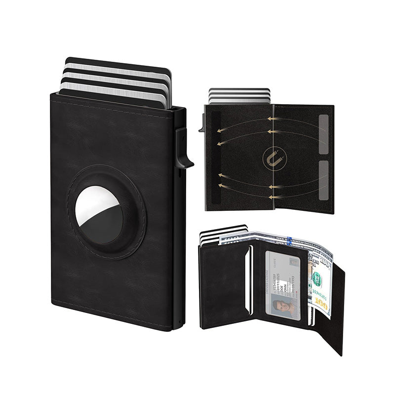 Klappbrieftasche aus Leder mit großem Fassungsvermögen