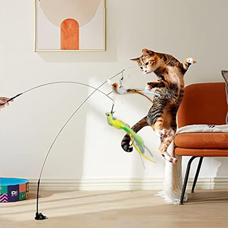 Katzenspielzeugstab in Form eines simulierten Vogels
