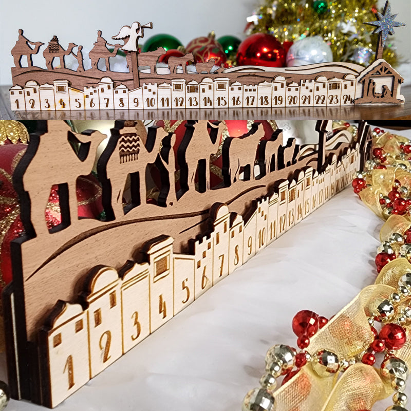Weihnachtskrippen-Adventskalender aus Holz