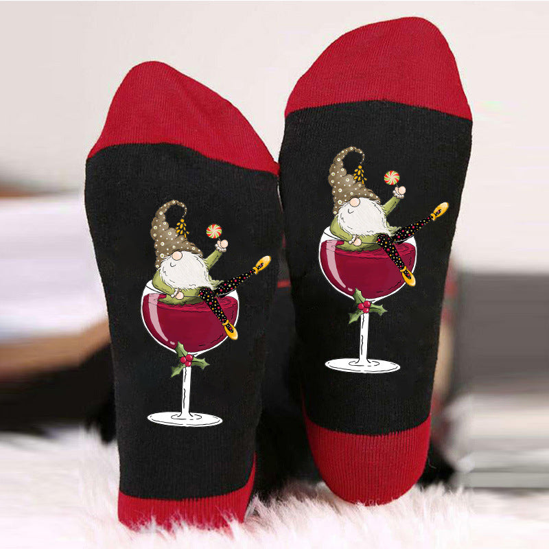 Kreative Weinglas Unisex Crew Socken