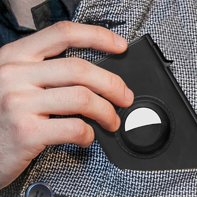 Klappbrieftasche aus Leder mit großem Fassungsvermögen