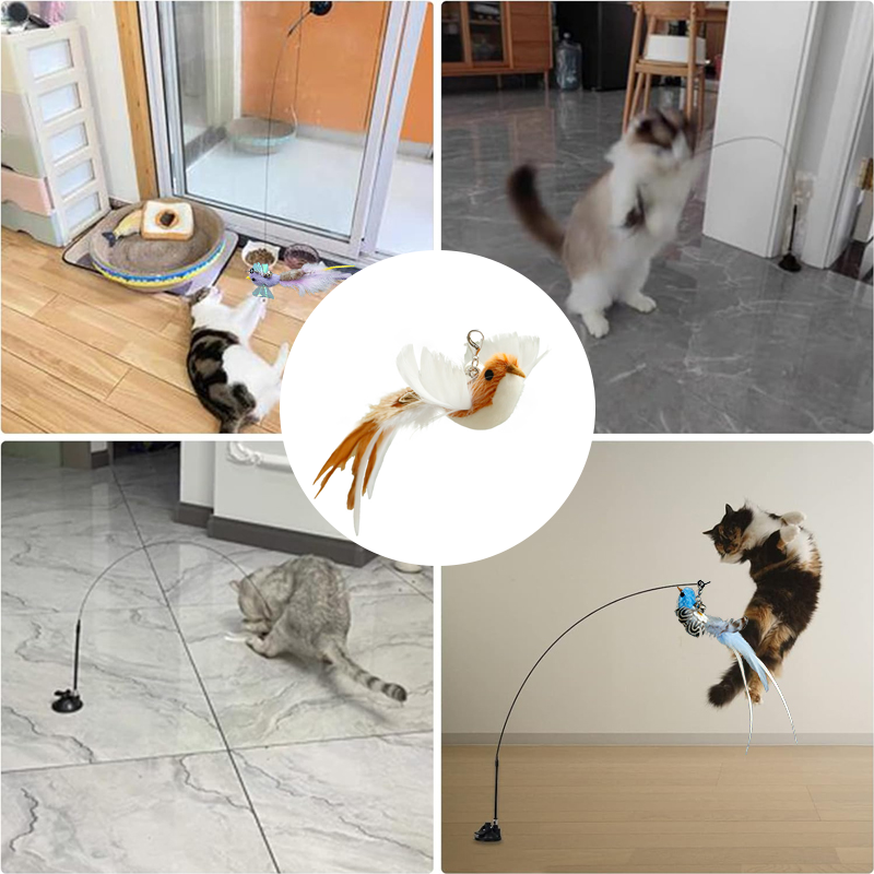 Katzenspielzeugstab in Form eines simulierten Vogels