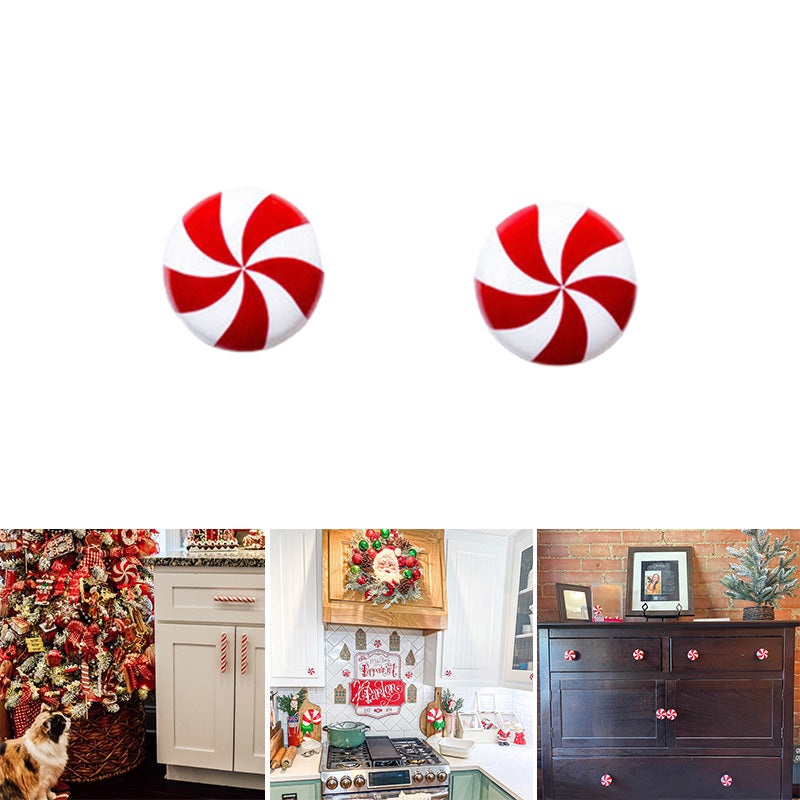Weihnachtsknopfabdeckung mit Pfefferminzmotiv
