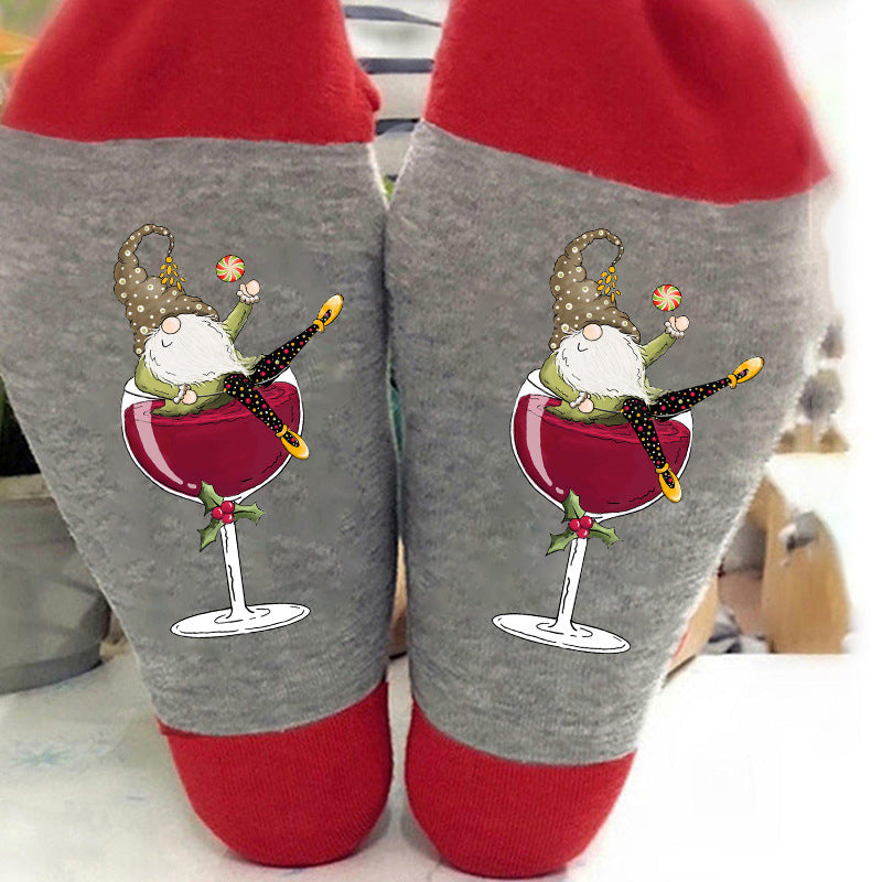 Kreative Weinglas Unisex Crew Socken