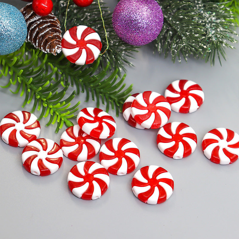 Weihnachtsknopfabdeckung mit Pfefferminzmotiv
