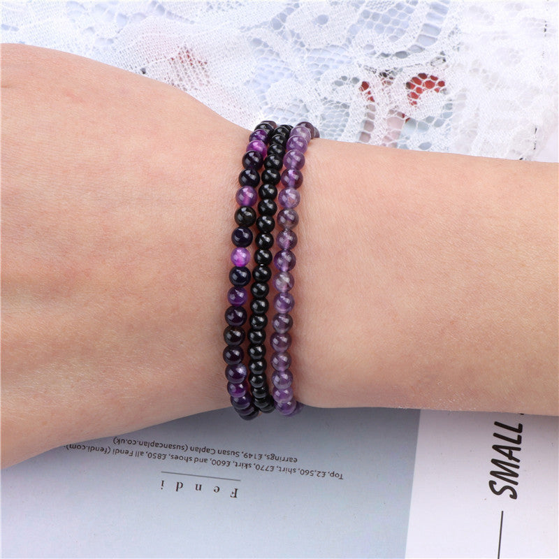 Amethyst-Stressabbau Perlenarmband