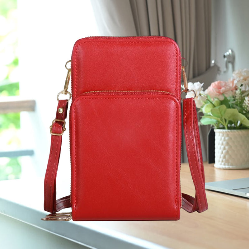 Multifunktionale Handytasche mit dreilagigem Reißverschluss