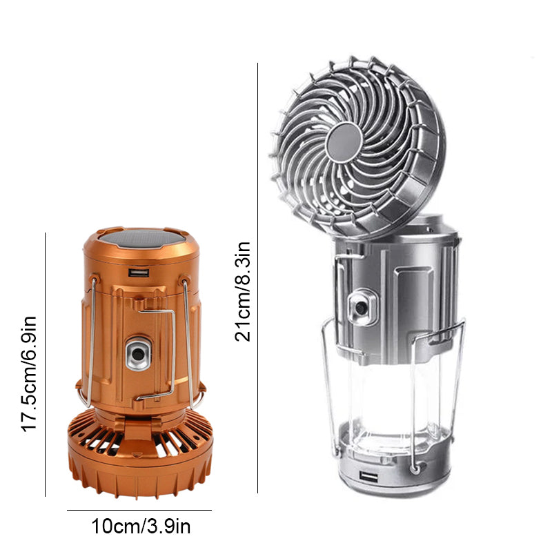 Tragbare LED-Camping-Laterne mit Ventilator