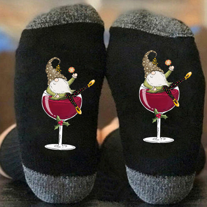 Kreative Weinglas Unisex Crew Socken