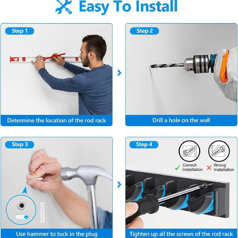 Wandmontierter Angelrutenhalter