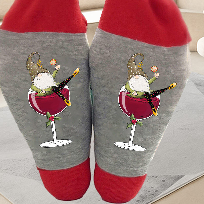 Kreative Weinglas Unisex Crew Socken