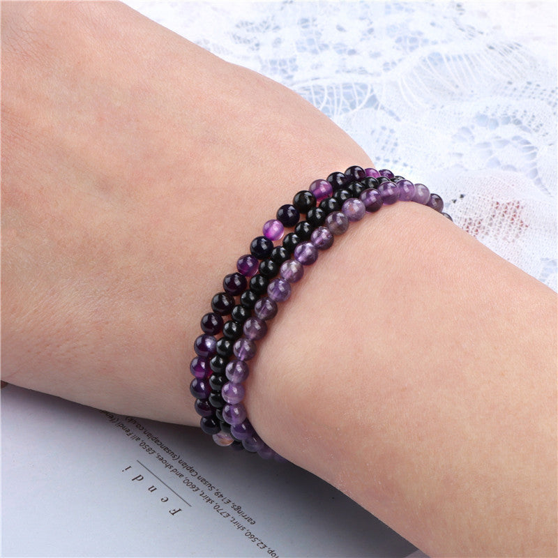 Amethyst-Stressabbau Perlenarmband