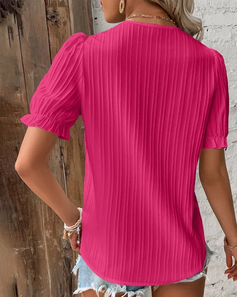 Elegant V-Neck Lace Top