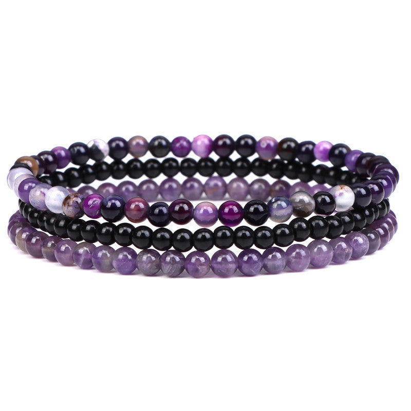 Amethyst-Stressabbau Perlenarmband