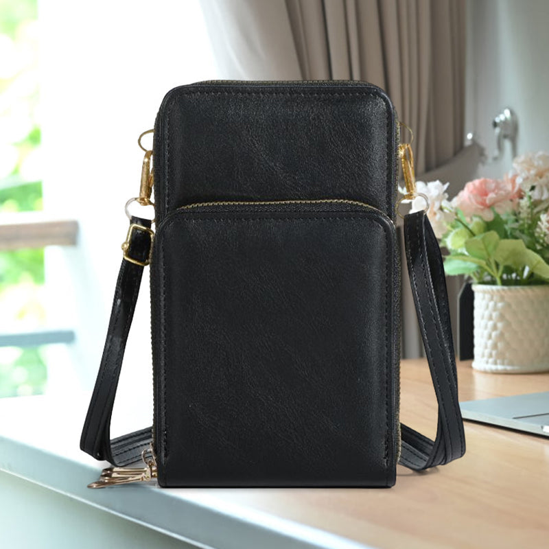 Multifunktionale Handytasche mit dreilagigem Reißverschluss