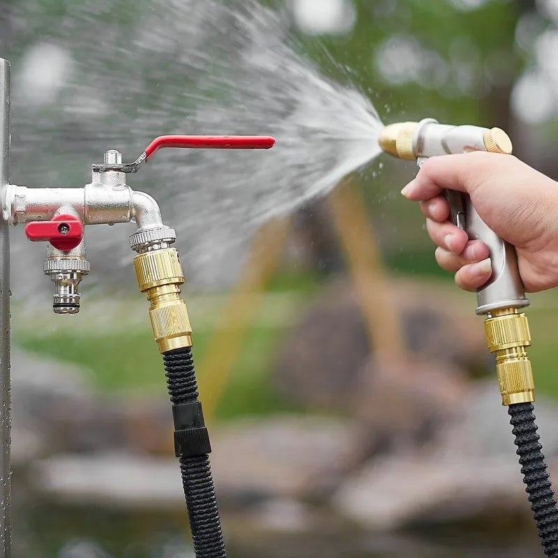 Wasserhahn mit zwei Auslässen aus Zinklegierung für die Gartenarbeit