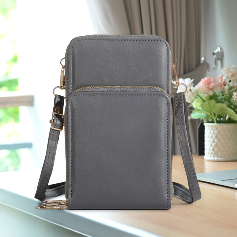 Multifunktionale Handytasche mit dreilagigem Reißverschluss