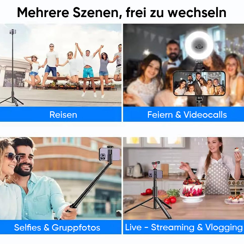 TT01 Ausziehbares Bluetooth-Selfie-Stick-Stativ