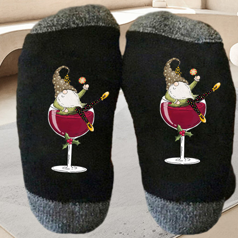 Kreative Weinglas Unisex Crew Socken