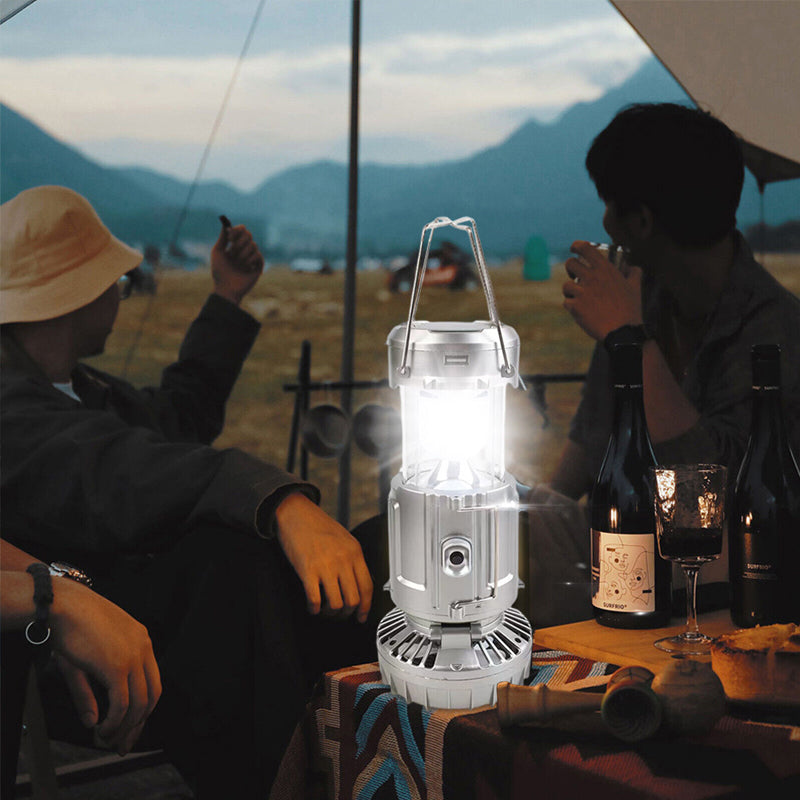 Tragbare LED-Camping-Laterne mit Ventilator