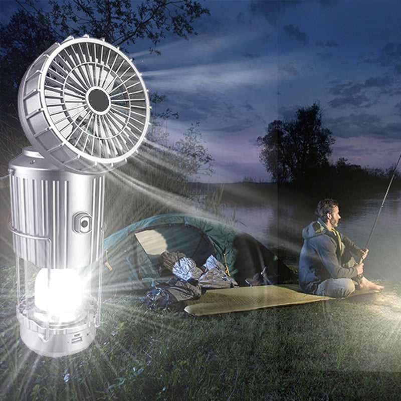 Tragbare LED-Camping-Laterne mit Ventilator