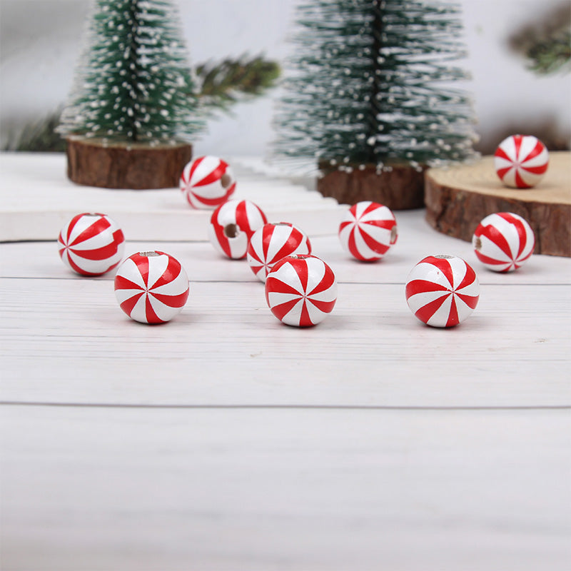 Weihnachtsknopfabdeckung mit Pfefferminzmotiv