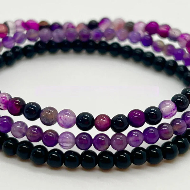 Amethyst-Stressabbau Perlenarmband