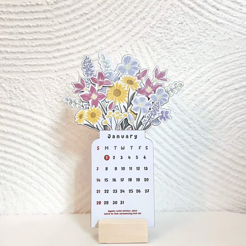 2025 Bloomy Flowers Tischkalender