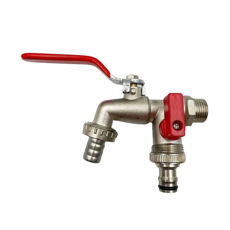 Wasserhahn mit zwei Auslässen aus Zinklegierung für die Gartenarbeit