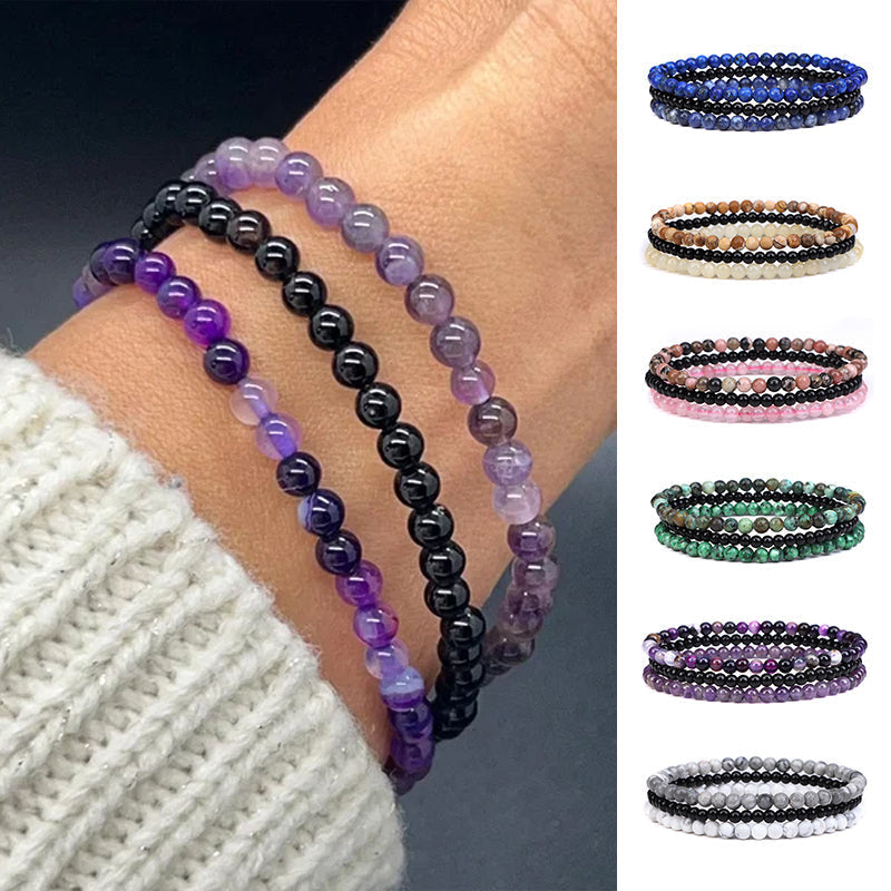 Amethyst-Stressabbau Perlenarmband