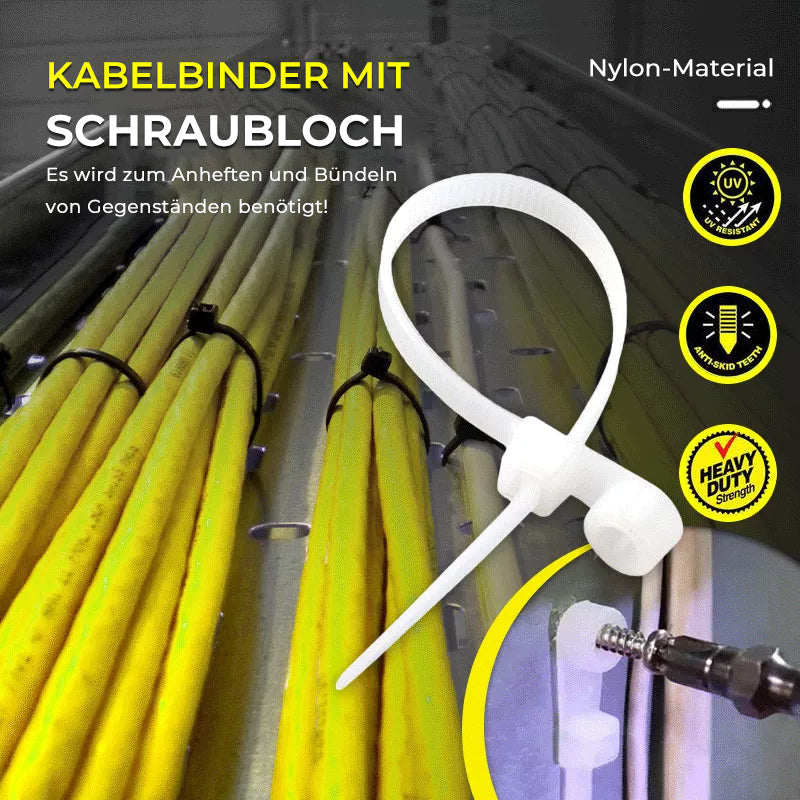 Kabelbinder Mit Schraubloch- 250 STÜCK