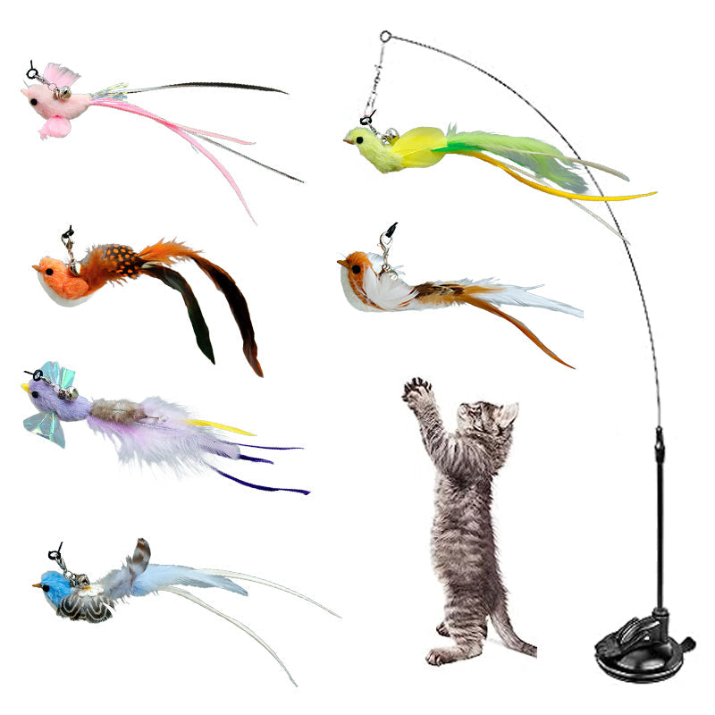 Katzenspielzeugstab in Form eines simulierten Vogels