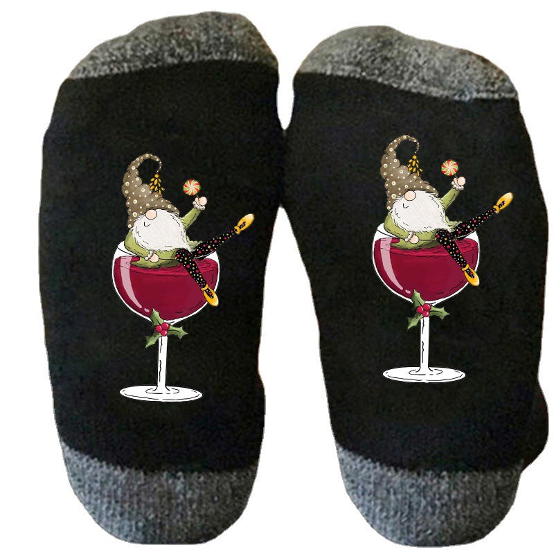 Kreative Weinglas Unisex Crew Socken