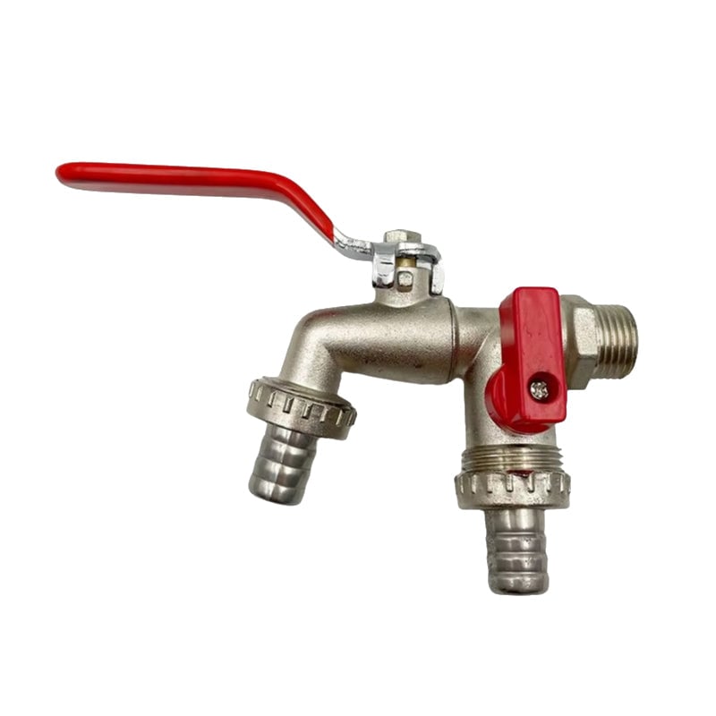 Wasserhahn mit zwei Auslässen aus Zinklegierung für die Gartenarbeit