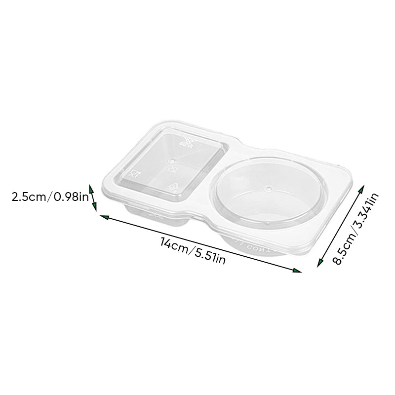 Snackbehälter mit zwei Fächern und Deckel