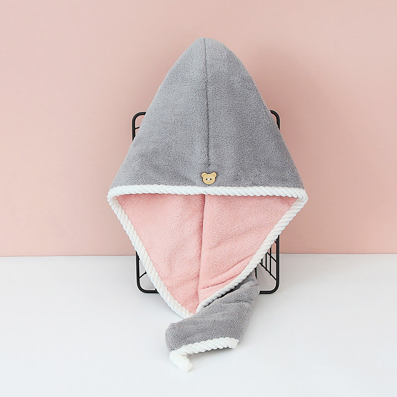 Doppellagige, schnell trocknende Haarkappe aus Korallensamt