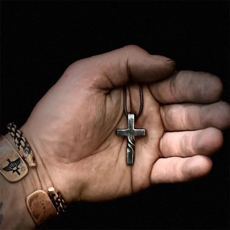 Vintage-Kreuz-Halskette