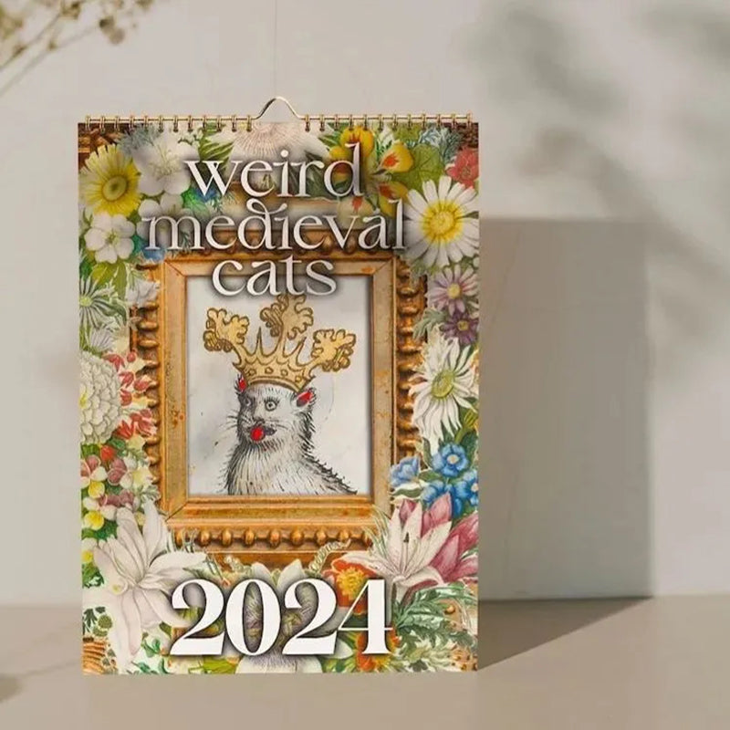 Seltsamer mittelalterlicher Katzenkalender 2024
