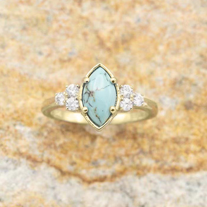 Natürlicher Türkis-Diamantring