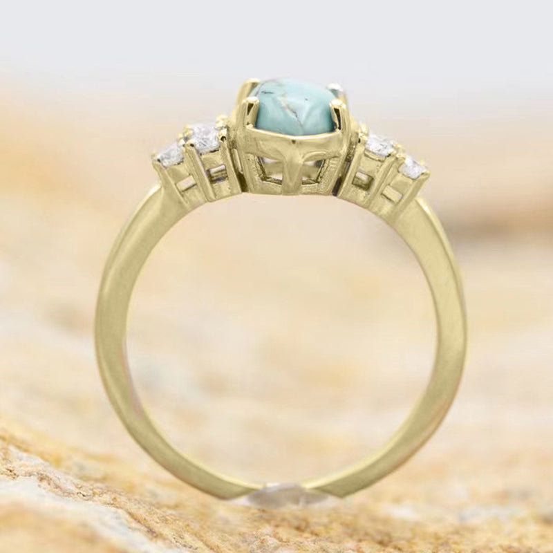 Natürlicher Türkis-Diamantring