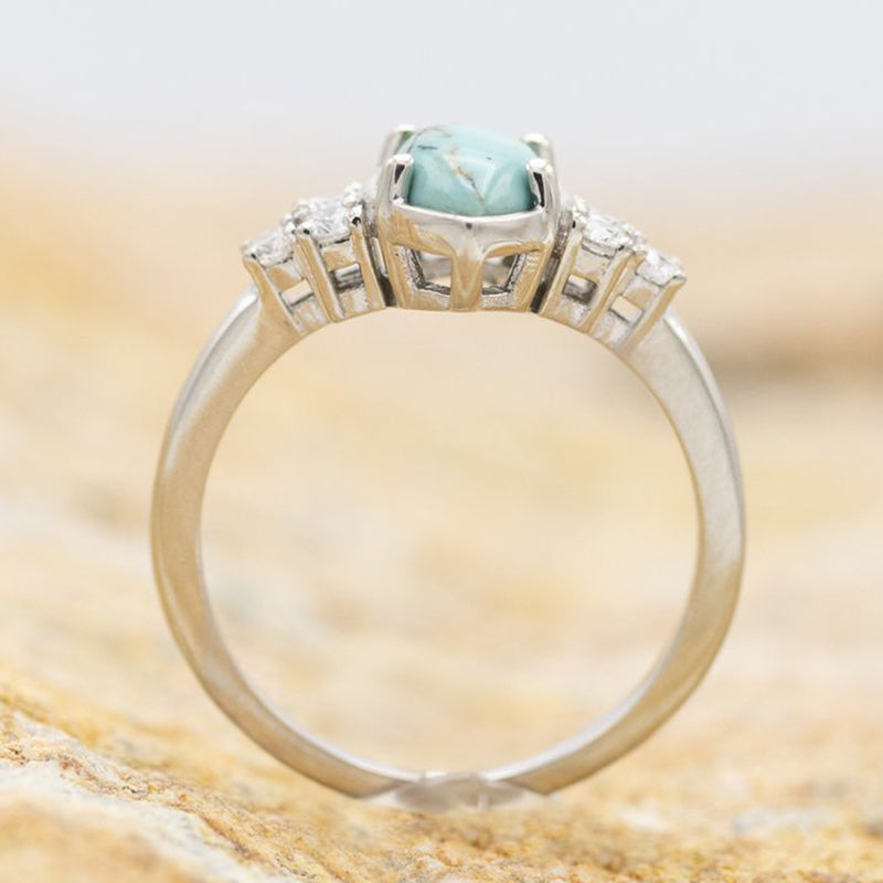 Natürlicher Türkis-Diamantring
