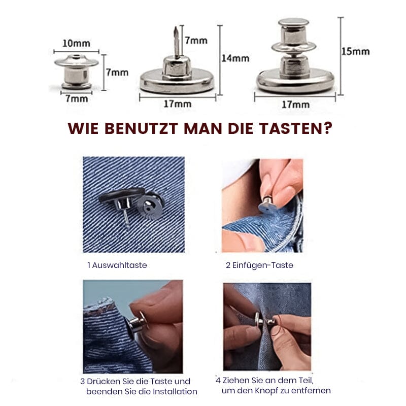 Abnehmbarer Jeansknopf Aus Metall(16PCS/SET)