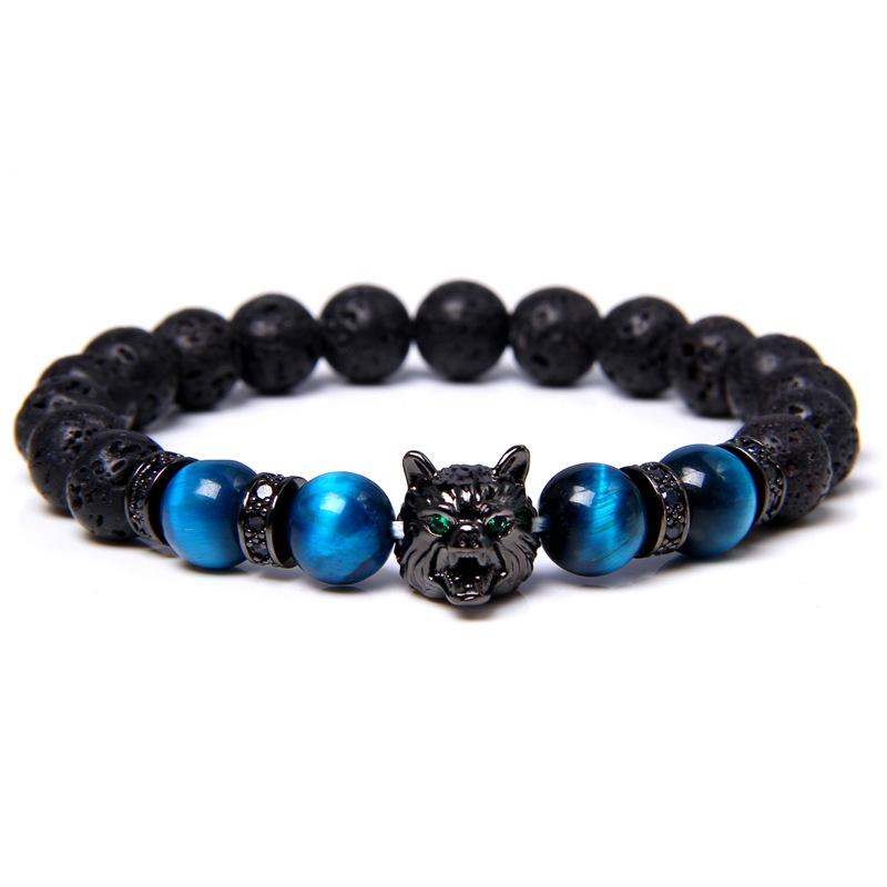 Wolfskopf Tigerauge Armband