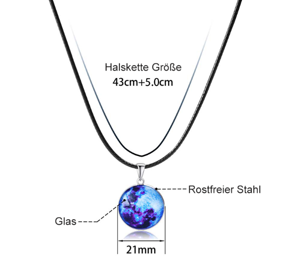 Sternenhimmel Glas Anhänger Halskette💝Muttertag Geschenk🎁