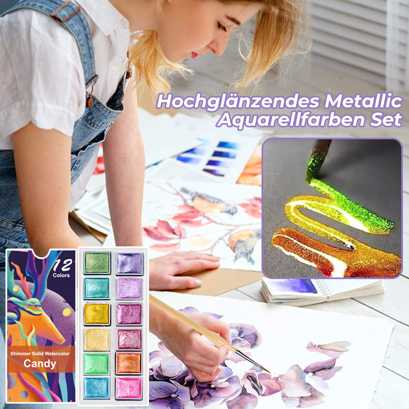 Hochwertiges festes Metall Aquarellpigment Set