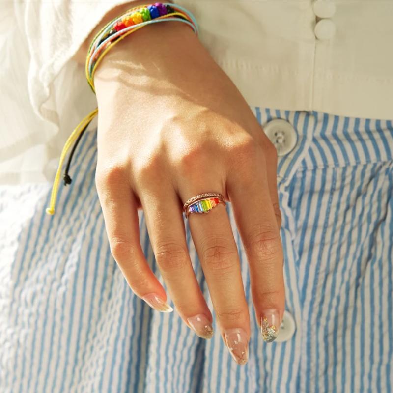 Regenbogen Micro Diamond Ring